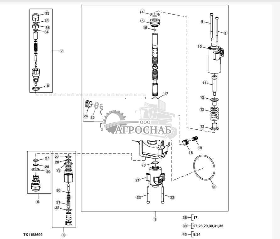 Секция рабочего хода, контур управления 
